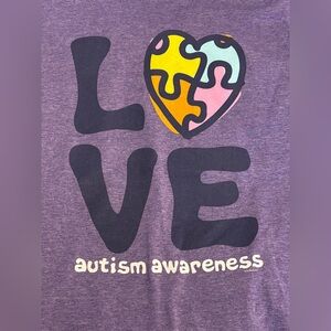 Gildan Softstyle Purple T-Shirt with Autism Awareness Design
